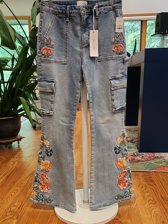 DRIFTWOOD Denim - DRIFTWOOD Farrah Embroidered Cargo Flare Jeans - Savannah Wash - NWT